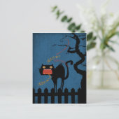 恐れのある黒猫がハロウィーンの夜 ポストカード (スタンド正面)