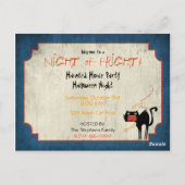 恐れのある黒猫がハロウィーンの夜 ポストカード (裏面)