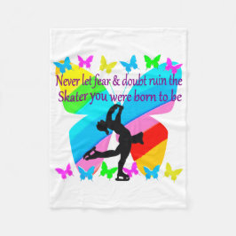 恐れのちょうど信頼のフィギュアスケートの蝶デザイン無し フリースブランケット