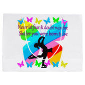 恐れのちょうど信頼のフィギュアスケートの蝶デザイン無し ラージペーパーバッグ (裏面)