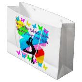 恐れのちょうど信頼のフィギュアスケートの蝶デザイン無し ラージペーパーバッグ (正面アングル)