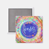 恐れのないかわいらしおもしろいフローラモダン振動 マグネット (正面/裏面)