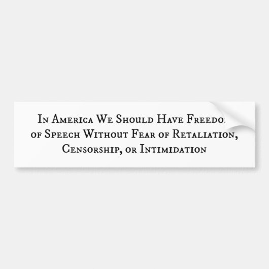 恐れのない言論の自由バンパーステッカー バンパーステッカー (正面)