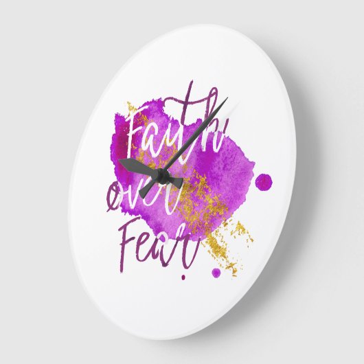 恐れのキリスト教の聖なる書物、経典の水彩画の芸術上の信頼 ラージ壁時計 (傾斜)