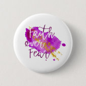 恐れのキリスト教の聖なる書物、経典の水彩画の芸術上の信頼 缶バッジ (正面)