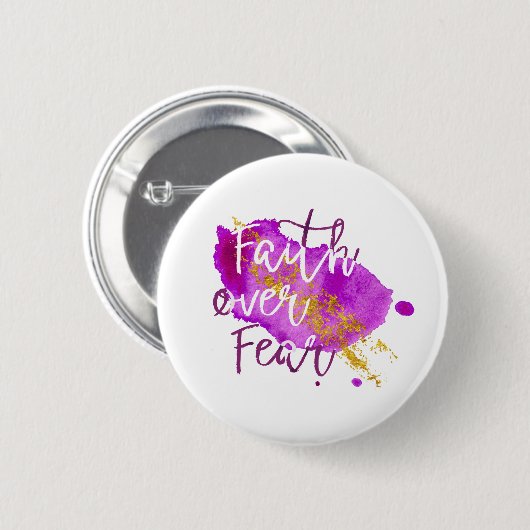 恐れのキリスト教の聖なる書物、経典の水彩画の芸術上の信頼 缶バッジ (正面&裏面)