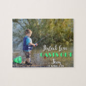 恐れのパズルを投げる小さい男の子の魚釣り ジグソーパズル (横)