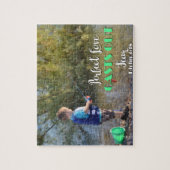 恐れのパズルを投げる小さい男の子の魚釣り ジグソーパズル (縦)