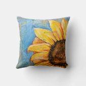 恐れのヒマワリの大きい枕を持たないで下さい クッション (裏面)