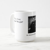 恐れの神、Dredの無価値- Churchillの引用文のマグ マグカップ (正面左)