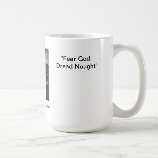 恐れの神、Dredの無価値- Churchillの引用文のマグ マグカップ (右)