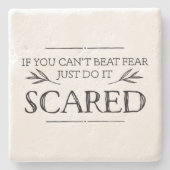 恐れもしをビートできない、ただ怖がってはいけない ストーンコースター (正面)