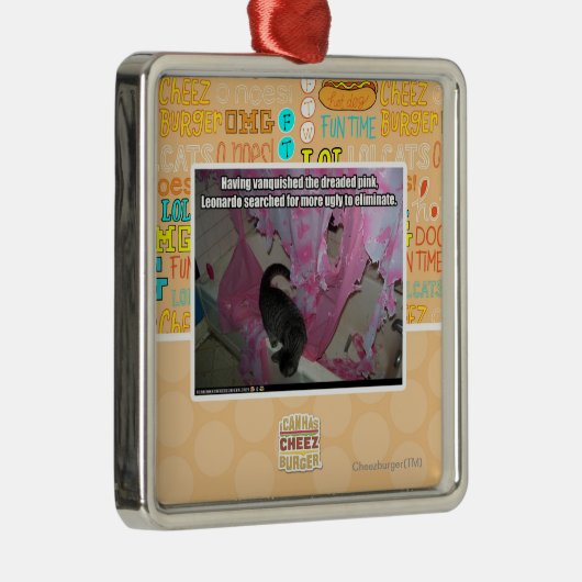 恐れられたピンクを征服しました メタルオーナメント (右)