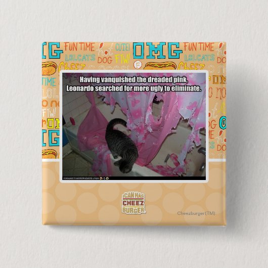 恐れられたピンクを征服しました 缶バッジ (正面)