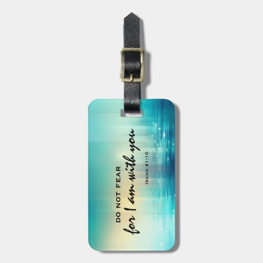 「恐れるな、わたしはあなたと共にいる」聖書の言葉 クリスチャン ラゲッジタグ (正面縦)