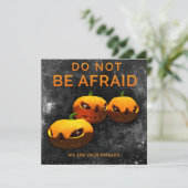 "恐れるな" ハロウィンパーティーのカボチャ 招待状 (スタンド正面)