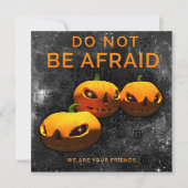 "恐れるな" ハロウィンパーティーのカボチャ 招待状 (正面)
