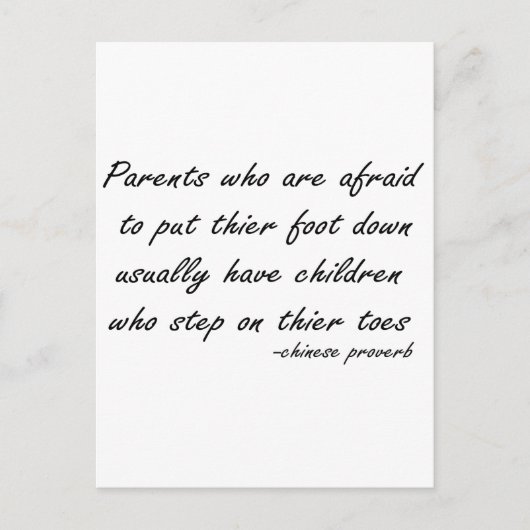 恐れる親引用文 ポストカード (正面)