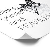 恐れを知らないガンディー引用文白黒 ポスター (角)