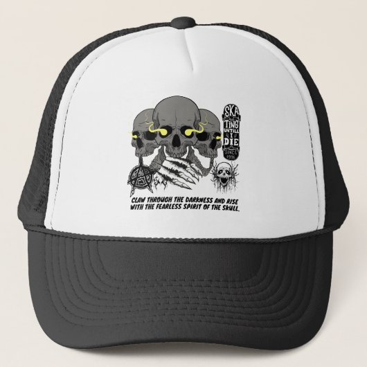 恐れを知らないスカルクローTrucker Hat - Gothic Dark キャップ (正面)
