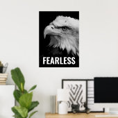 恐れを知らないハゲやる気を起こさせるワシの勇気作品 ポスター (ホームオフィス)