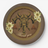 恐れを知らないバイキングで角付きヘルメット。 ペーパープレート (正面)