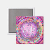 恐れを知らないピンク感動的フローラかわいらし マグネット (正面/裏面)