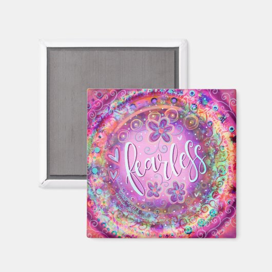 恐れを知らないピンク感動的フローラかわいらし マグネット (正面/裏面)
