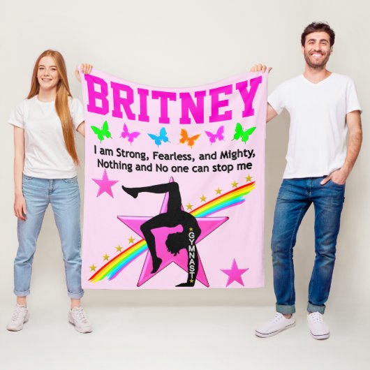 恐れを知らない体操少女パーソナライズされたフリースブランケット フリースブランケット (インサイチュ)