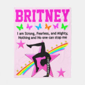 恐れを知らない体操少女パーソナライズされたフリースブランケット フリースブランケット (正面)