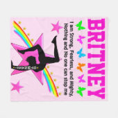 恐れを知らない体操少女パーソナライズされたフリースブランケット フリースブランケット (正面(横))