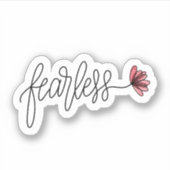 恐れを知らない単語フラワーノートパソコン |ダイカットのシール シール (正面)