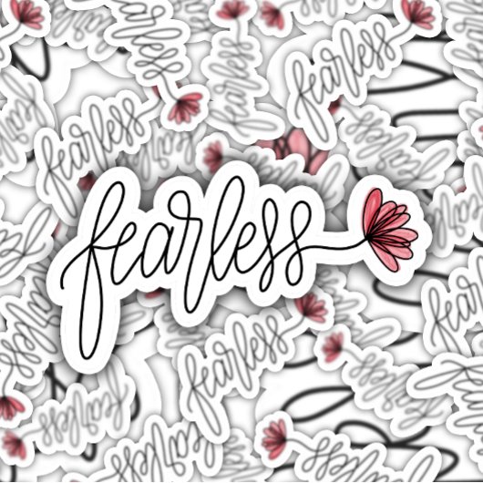 恐れを知らない単語フラワーノートパソコン |ダイカットのシール シール