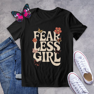 恐れを知らない女の子レトロバタフライシャツ トライブレンドTシャツ