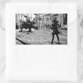 恐れを知らない少女 長方形シール (バッグ)