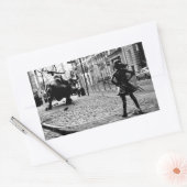 恐れを知らない少女 長方形シール (封筒)