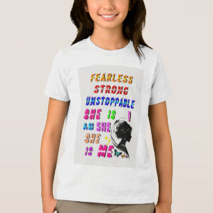恐れを知らない強い止められない彼女 トライブレンドTシャツ