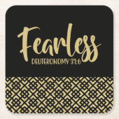 恐れを知らない申命記31:16紙コースター スクエアペーパーコースター (正面)