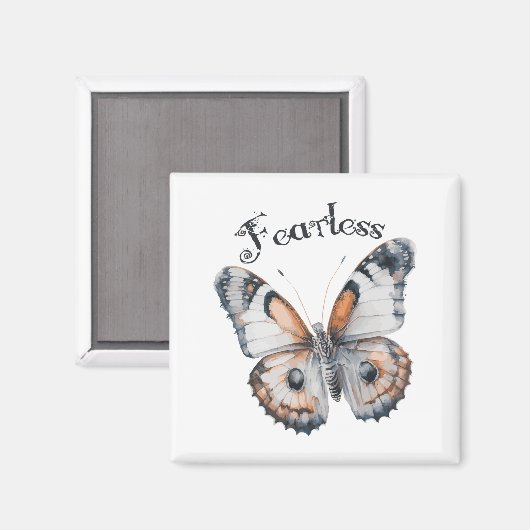 恐れを知らない蝶の水色グラフィックデザイン、恐怖 マグネット (正面/裏面)