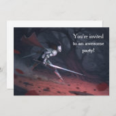 恐れを知らない騎士の誕生日パーティー 招待状 (正面/裏面)