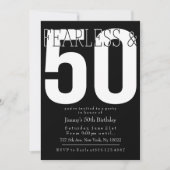 恐れを知らない50番目の誕生日招待状 招待状 (正面)