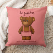 恐れを知らない |テディベアーベビーガール装飾用クッション クッション (ブランケット)