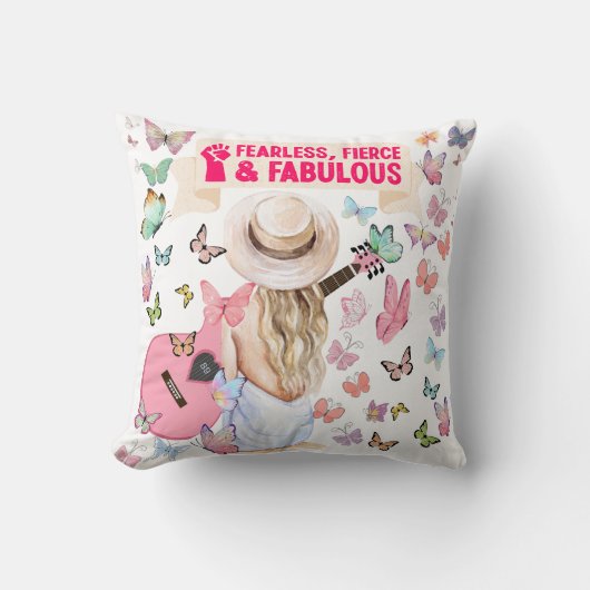 恐れを知らない、恐ろしく、素晴らしい枕 クッション (正面)