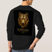 恐れを知らぬオオカミの名言デザイン 🐺 Tシャツ (裏面)