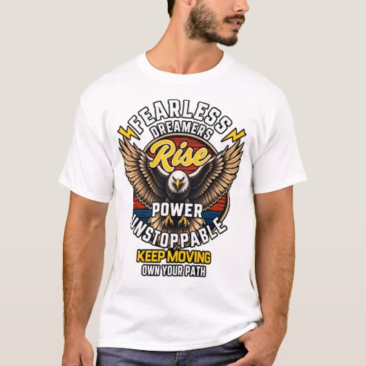 恐れを知らぬ夢追い人イーグルTシャツ Tシャツ (正面)