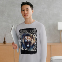 恐れを知らぬ雄叫び - 勇敢なライオン トライブレンドTシャツ