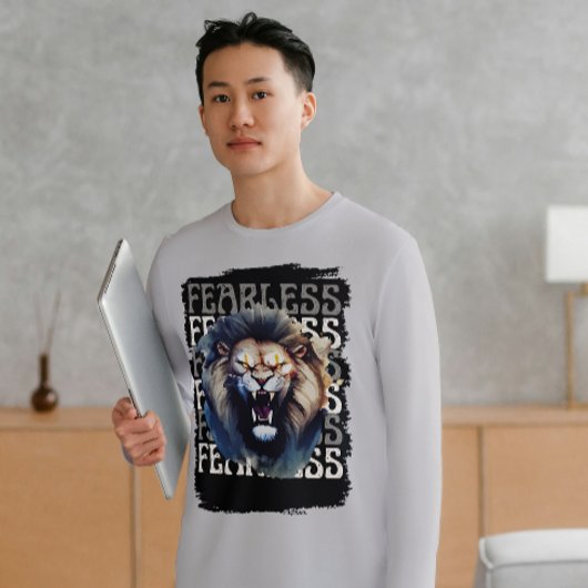 恐れを知らぬ雄叫び - 勇敢なライオン トライブレンドTシャツ