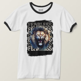 恐れを知らぬ雄叫び - 勇敢なライオン Tシャツ