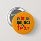 恐れボタンの政治 缶バッジ (正面&裏面)