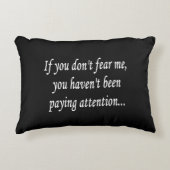 恐れ入る |おもしろいコッキーなゲーマーおもしろい引用文ユーモア アクセントクッション (正面)